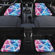 Abstract Light Triangle Pattern Pink To Blue Color All Over Print Car Floor Mats
