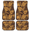 Elephant Ears And Acera Leaf Orange Leopard Skin Texture All Over Print Car Floor Mats