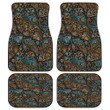 Mint To Gold Neon Light Tropical Leaf Tree Plants Orange Theme All Over Print Car Floor Mats