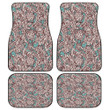 Dried White Leaf Tree Plants Mint Green Theme All Over Print Car Floor Mats