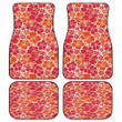 Red And Orange Hawaiian Hibiscus Flower White Theme All Over Print Car Floor Mats
