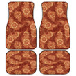 Yellow Chinese Hibiscus Flower Henna Style Orange Theme All Over Print Car Floor Mats