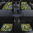 Yellow Grunge Graffiti Geometric Pattern All Over Print Car Floor Mats