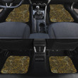 Gold Line Tropical Mirrored Flower Paisley Pattern Black Theme All Over Print Car Floor Mats