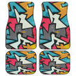 Tiny Colorful Grunge Graffiti Geometric Shapes All Over Print All Over Print Car Floor Mats