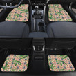 Green Tetrasperma Leaf Over Blue And Red Pattern All Over Print Car Floor Mats
