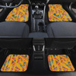 Orange Tone Ambesome Grunge Graffiti Characters Seamless Pattern All Over Print Car Floor Mats