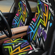 Abstract Geo Graffiti Fuchsia Seamless Geometric Pattern All Over Print Car Seat Cover