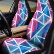 Abstract Light Triangle Pattern Pink To Blue Color All Over Print Car Seat Cover