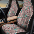 Dried White Leaf Tree Plants Mint Green Theme All Over Print Car Seat Cover
