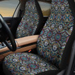 Blue Mirror Optical Illustration Vintage Tribal Texture All Over Print Car Seat Cover
