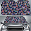 Blue And Mint Green Paisley Flower Pattern Navy Theme Car Sun Shades Cover Auto Windshield