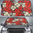Red And Beige Hawaiian Hibiscus Flower Car Sun Shades Cover Auto Windshield