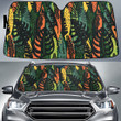 Multicolor Monster Leaf And Tropical Leaves Car Sun Shades Cover Auto Windshield