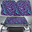 Blurry Purple Grunge Graffiti Geometric Shapes All Over Print Car Sun Shades Cover Auto Windshield