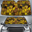 Collection Of Yellow Dot Pattern Abstract Theme Car Sun Shades Cover Auto Windshield
