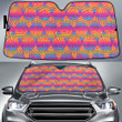 Tribal Triangle Psychedelic Colors Art Geometric Pattern Car Sun Shades Cover Auto Windshield
