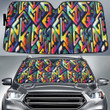 Colorful IR Electronic Line Geometric Pattern Car Sun Shades Cover Auto Windshield