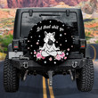 Funny Yoga Wolf Namaste Flower Pattern Black Theme Printed Car Spare Tire Cover