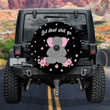 Funny Yoga Elephant Namaste Flower Pattern Black Theme Printed Car Spare Tire Cover