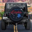 Rustic Alaska Flag Take Me To Alaska Navy Blue Theme Printed Car Spare Tire Cover