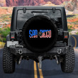 San Diego American Flag Pattern Black Printed Car Spare Tire Cover