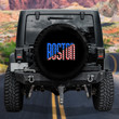 Boston American Flag Pattern Black Printed Car Spare Tire Cover