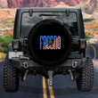 Fresno American Flag Pattern Black Printed Car Spare Tire Cover