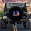 Raleigh American Flag Pattern Black Printed Car Spare Tire Cover