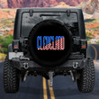 Cleveland American Flag Pattern Black Printed Car Spare Tire Cover