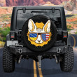 Fennec Fox USA 4th Of July Black Theme Printed Car Spare Tire Cover