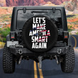 Let's Make America Smart Again American Flag Pattern Printed Car Spare Tire Cover