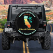 Proud American Living In California American Flag Black Theme Printed Car Spare Tire Cover