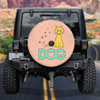 Dog Dunny Caricature Animal Lovers Chinese Crested Dog Orange Theme Printed Car Spare Tire Cover