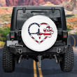American Dog Lovers Heart Beat Pet Lovers White Theme Printed Car Spare Tire Cover