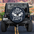 Life Is A Journey Summer Vibe Black Theme Printed Car Spare Tire Cover