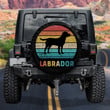 Labrador Dog Silhouette Colorful Vintage Design Spare Tire Covers