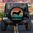 Dachshund Dog Silhouette Colorful Vintage Design Spare Tire Covers