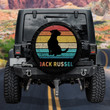 Jack Russel Dog Silhouette Colorful Vintage Design Spare Tire Covers