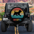Westie Dog Silhouette Colorful Vintage Design Spare Tire Covers