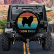 Chow Chow Dog Silhouette Colorful Vintage Design Spare Tire Covers
