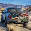USA Flag Truck Chihuahua Cute Dogs Tailgate Decal Car Back Sticker