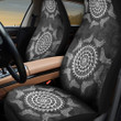 Seal Patterns Around Circle Swirl On Black Background Car Seat Covers