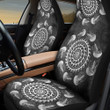 Jellyfish Patterns Around Circle Swirl On Black Background Car Seat Covers