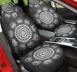 Crab Ornaments Around Circle Swirl On Black Background Car Seat Covers
