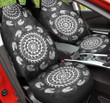 Shrimp Drawing Decorations Around Circle Swirl On Black Background Car Seat Covers