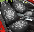 Tiny Lobster Patterns Around Circle Swirl On Black Background Car Seat Covers