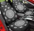 Sea Anemone Drawing Around Circle Swirl On Black Background Car Seat Covers