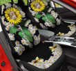Yorkie Sunflower And Chrysanthemum Japonense Car Seat Cover