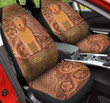 Golden Retriever Leather Carving Pattern Car Seat Cover
